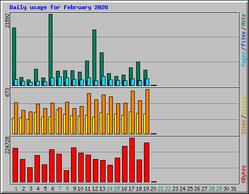 Daily usage for February 2026